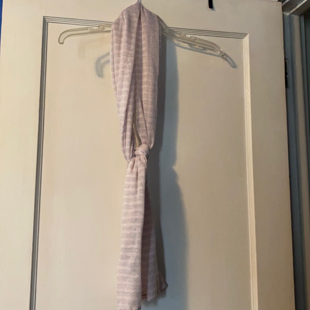 Light pink and silver striped scarf